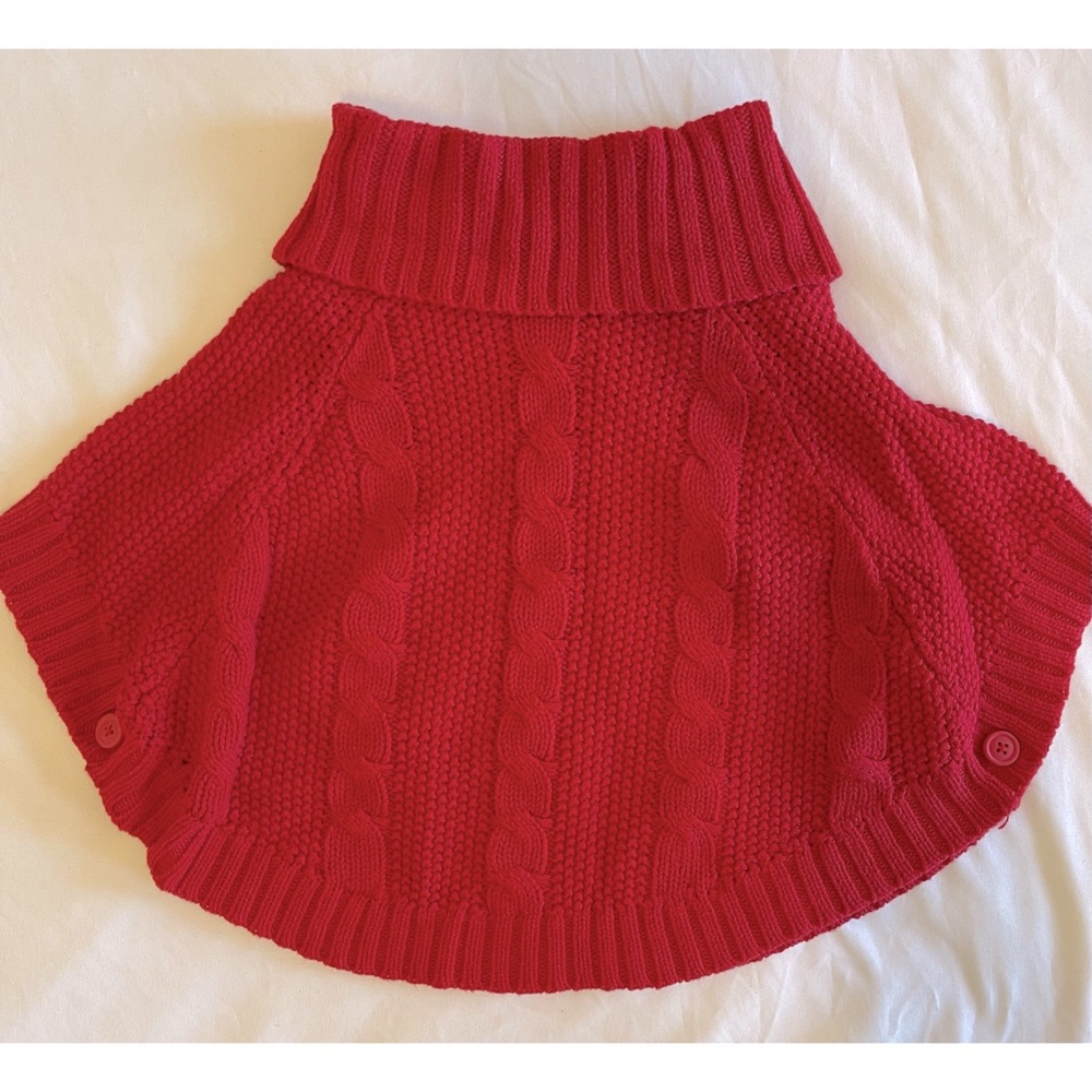 Toddler girl size 3t Carters red turtleneck poncho